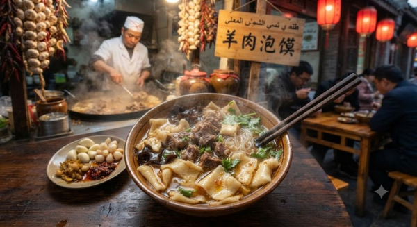 Dương nhục bào mô (bánh ngâm canh thịt Cừu) là món gì, ăn thế nào?