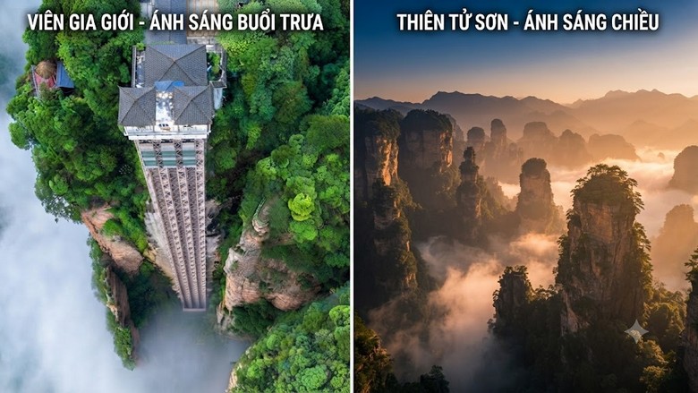 Viên Gia Giới (núi Avatar), Thiên Tử Sơn: Chụp ảnh ở đâu, giờ nào?