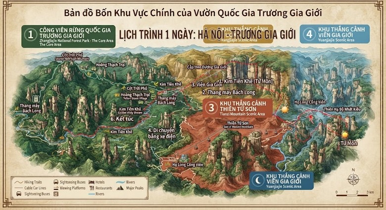 Lần đầu đi Vườn quốc gia Trương Gia Giới nên tham quan những đâu?