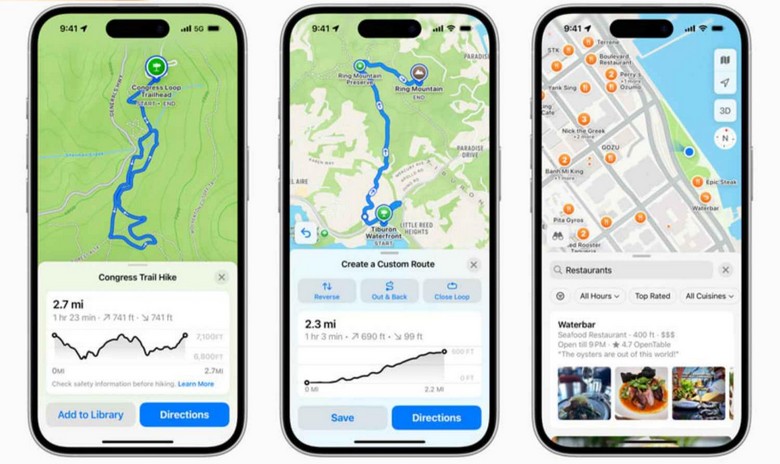  Giao diện app Amap chỉ đường bằng tiếng Anh tại một thành phố Trung Quốc