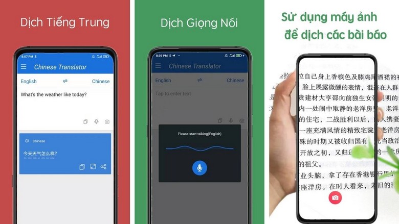 Màn hình điện thoại đang tải gói dịch offline tiếng Trung