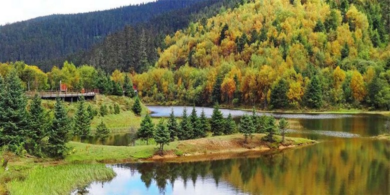 Toàn cảnh công viên quốc gia Phổ Đạt Thố nhìn từ xa