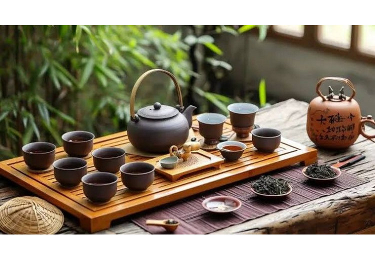 Các loại trà khô gồm trà xanh, trà ô long và bánh trà Phổ Nhĩ